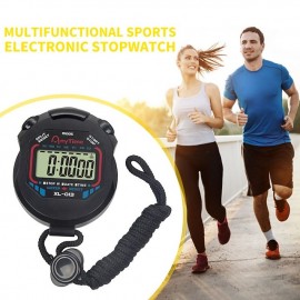 Digital LCD Timer Stopwatch, Handheld Sports Chronograph Stop Watch, Professional Portable Stopwatch
