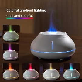 New Essential Oil Diffuser Air Humidifier Ultrasonic Cool Mist Maker Fogger with 7-color Flame Lamp Aroma Diffuser
