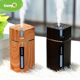 Electric Humidifier Aroma Oil Diffuser Essential Ultrasonic Wood Grain Air Humidifier USB Mini Mist Maker LED Light
