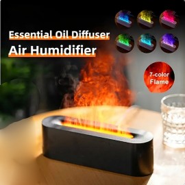 Flame Aroma Diffuser Air Humidifier Ultrasonic Cool Mist Maker Fogger Led Essential Oil Diffuser 7-color Flame Humidifier