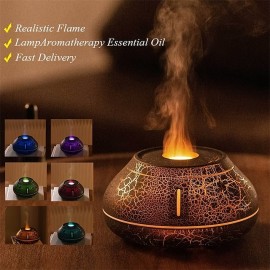 Crackle Paint Flame Aroma Diffuser Simulation Flame Air Humidifier Cool Mist Humidifier Quiet Ultrasonic Humidifiers For Bedroom Home School Dorm Cute Aesthetic Stuff Home Decor Room Decor
