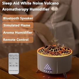 Simulation Flame Diffuser Humidifier Volcano Lamp  Air Cloud Humidifier Premium Essential Oil Diffuser With Remote Control Timer And Auto Shutoff Safety Switchï¼ˆNot include essential oilsï¼‰
