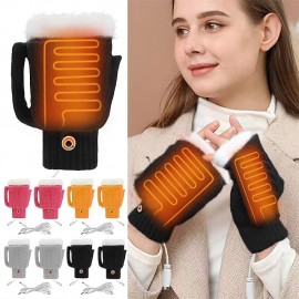 Winter Electric Heating Warm Gloves Usb Gloves Plush Mobile Power Computer Electric Heating Gloves Beer Mug Shape Glove
