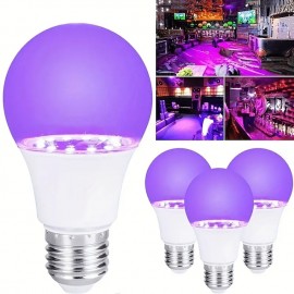 UV Purple Light Bulb 385-400nm 9W Plastic Wrapped Aluminum Screw Mouth Halloween Party Ghost House Fluorescent Atmosphere Decoration
