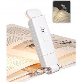 USB Rechargeable Book Reading Light, Warm White, Brightness Adjustable, LED Clip on Book Lights for Reading in Bed, Car Reading Light for Kids, Bookworms
