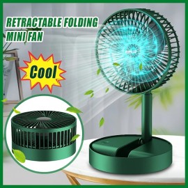 Portable USB Rechargeable Fan Office Household Foldable Telescopic Fan Low Noise High Battery Life Standby Mini Electric Fan
